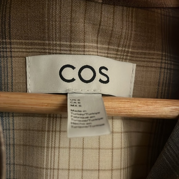 COS Checked plaid mini shirt dress size 6 - Picture 3 of 6
